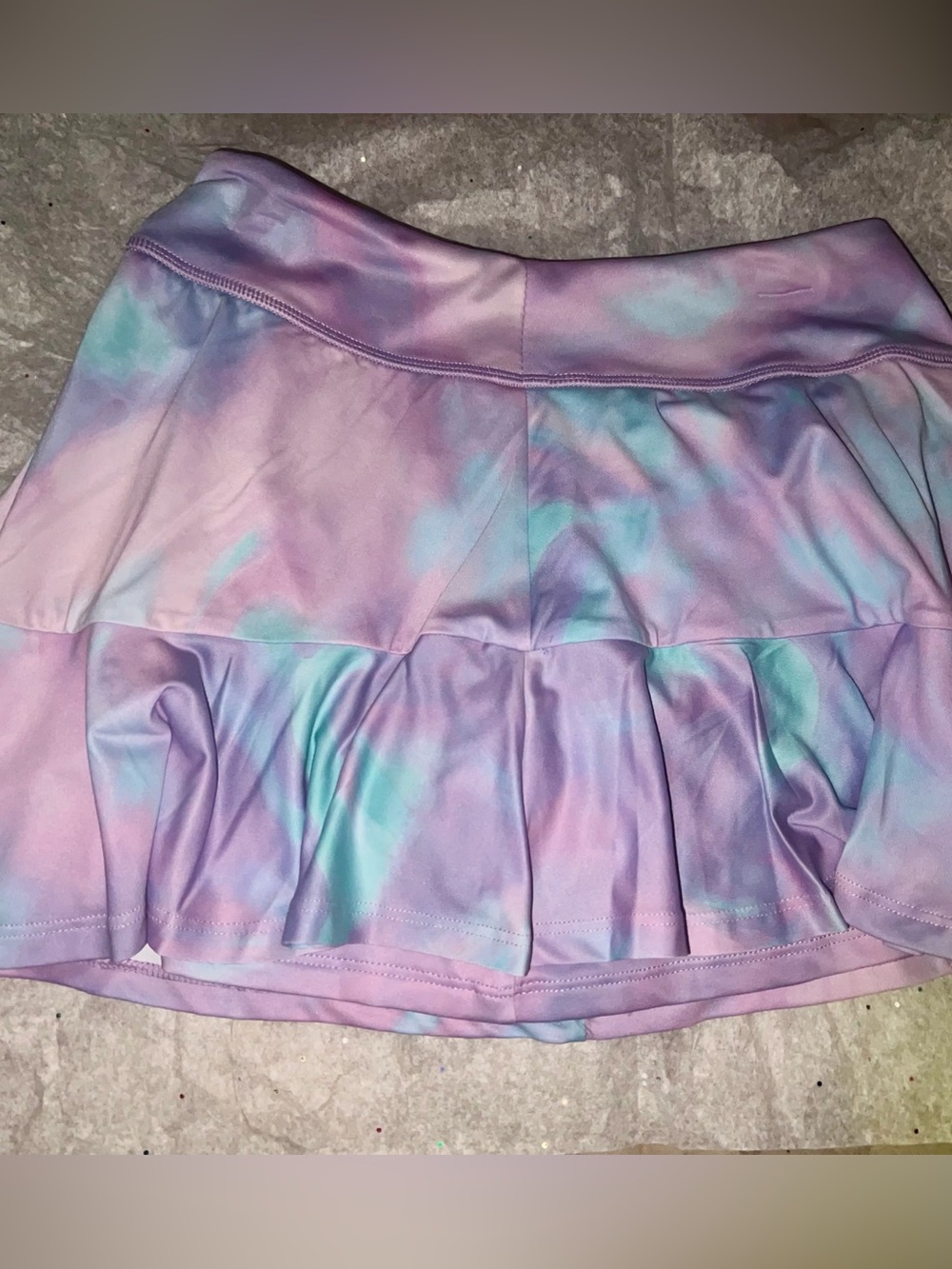 BNWT All in Motion Girls Pastel Tie-Dye Pleated Skort Size L 10/12